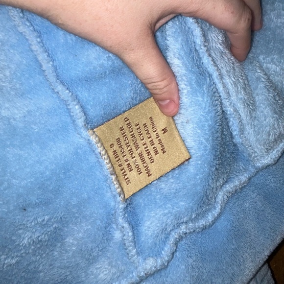 Cowgirl Legend Size Medium Women’s Light Blue Soft Fuzzy Zip Up Pockets Jacket - Picture 6 of 7